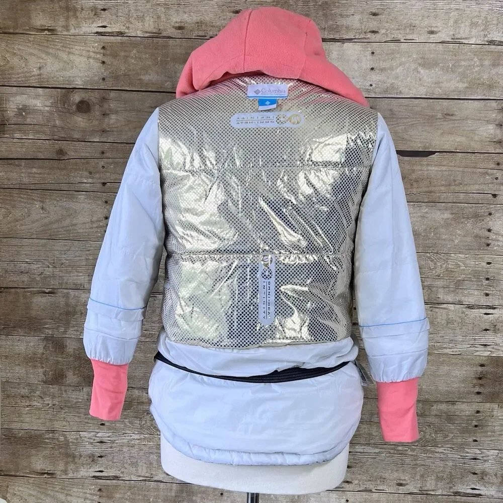 Columbia Omni-Tech Kids Blue Gray Colorblock Waterproof‎ Hooded Ski Jacket Parka